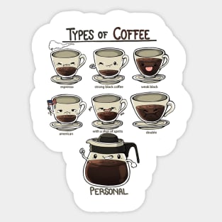 Type of Coffee Sticker